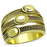 TK1718 - Stainless Steel Ring IP Gold(Ion Plating) Women Epoxy Jet