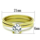 TK1721 - Stainless Steel Ring IP Gold(Ion Plating) Women AAA Grade CZ Clear