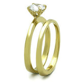 TK1721 - Stainless Steel Ring IP Gold(Ion Plating) Women AAA Grade CZ Clear