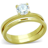 TK1721 - Stainless Steel Ring IP Gold(Ion Plating) Women AAA Grade CZ Clear