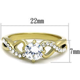 TK1722 - Stainless Steel Ring IP Gold(Ion Plating) Women AAA Grade CZ Clear