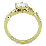 TK1722 - Stainless Steel Ring IP Gold(Ion Plating) Women AAA Grade CZ Clear