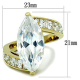 TK1723 - Stainless Steel Ring IP Gold(Ion Plating) Women AAA Grade CZ Clear