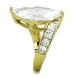TK1723 - Stainless Steel Ring IP Gold(Ion Plating) Women AAA Grade CZ Clear