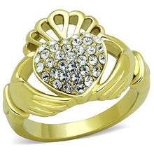 TK1724 - Stainless Steel Ring IP Gold(Ion Plating) Women Top Grade Crystal Clear