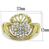 TK1724 - Stainless Steel Ring IP Gold(Ion Plating) Women Top Grade Crystal Clear