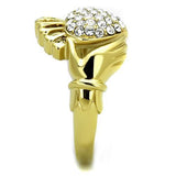 TK1724 - Stainless Steel Ring IP Gold(Ion Plating) Women Top Grade Crystal Clear