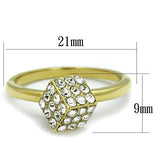 TK1725 - Stainless Steel Ring IP Gold(Ion Plating) Women Top Grade Crystal Clear