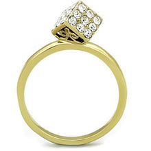TK1725 - Stainless Steel Ring IP Gold(Ion Plating) Women Top Grade Crystal Clear