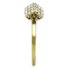 TK1725 - Stainless Steel Ring IP Gold(Ion Plating) Women Top Grade Crystal Clear