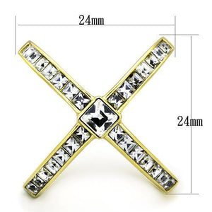 TK1726 - Stainless Steel Ring IP Gold(Ion Plating) Women Top Grade Crystal Clear