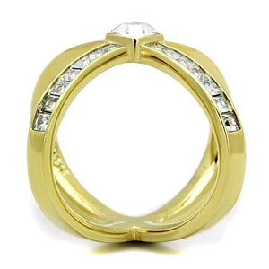 TK1726 - Stainless Steel Ring IP Gold(Ion Plating) Women Top Grade Crystal Clear