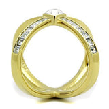 TK1726 - Stainless Steel Ring IP Gold(Ion Plating) Women Top Grade Crystal Clear