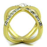 TK1726 - Stainless Steel Ring IP Gold(Ion Plating) Women Top Grade Crystal Clear
