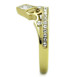 TK1727 - Stainless Steel Ring IP Gold(Ion Plating) Women AAA Grade CZ Clear