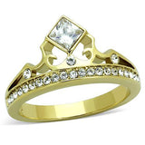 TK1727 - Stainless Steel Ring IP Gold(Ion Plating) Women AAA Grade CZ Clear