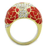 TK1728 - Stainless Steel Ring IP Gold(Ion Plating) Women Top Grade Crystal Clear