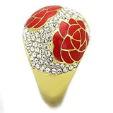 TK1728 - Stainless Steel Ring IP Gold(Ion Plating) Women Top Grade Crystal Clear
