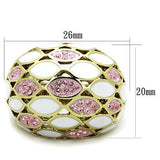 TK1742 - Stainless Steel Ring IP Gold(Ion Plating) Women Top Grade Crystal Light Rose