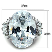 TK1747 - Stainless Steel Ring High polished (no plating) Women AAA Grade CZ Clear