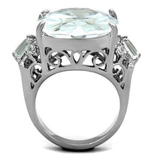 TK1747 - Stainless Steel Ring High polished (no plating) Women AAA Grade CZ Clear