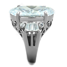 TK1747 - Stainless Steel Ring High polished (no plating) Women AAA Grade CZ Clear