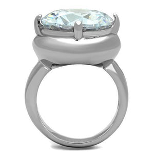 TK1749 - Stainless Steel Ring High polished (no plating) Women AAA Grade CZ Clear