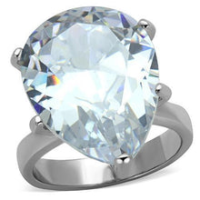 TK1750 - Stainless Steel Ring High polished (no plating) Women AAA Grade CZ Clear