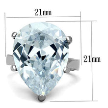 TK1750 - Stainless Steel Ring High polished (no plating) Women AAA Grade CZ Clear