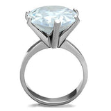 TK1750 - Stainless Steel Ring High polished (no plating) Women AAA Grade CZ Clear
