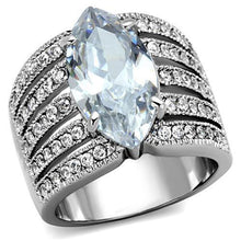 TK1752 - Stainless Steel Ring High polished (no plating) Women AAA Grade CZ Clear