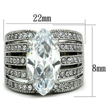 TK1752 - Stainless Steel Ring High polished (no plating) Women AAA Grade CZ Clear
