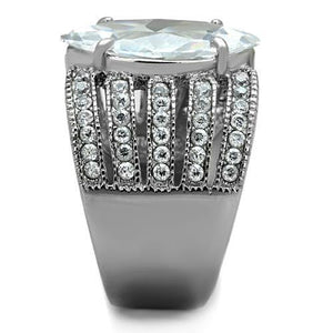 TK1752 - Stainless Steel Ring High polished (no plating) Women AAA Grade CZ Clear