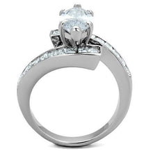 TK1754 - Stainless Steel Ring High polished (no plating) Women AAA Grade CZ Clear