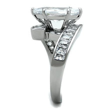 TK1754 - Stainless Steel Ring High polished (no plating) Women AAA Grade CZ Clear