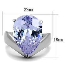 TK1755 - Stainless Steel Ring High polished (no plating) Women AAA Grade CZ Light Amethyst