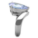 TK1755 - Stainless Steel Ring High polished (no plating) Women AAA Grade CZ Light Amethyst