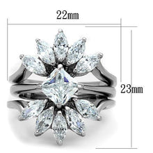 TK1756 - Stainless Steel Ring High polished (no plating) Women AAA Grade CZ Clear