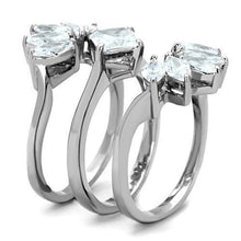 TK1756 - Stainless Steel Ring High polished (no plating) Women AAA Grade CZ Clear
