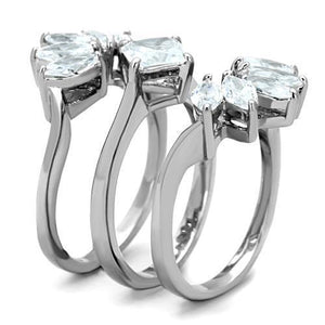 TK1756 - Stainless Steel Ring High polished (no plating) Women AAA Grade CZ Clear
