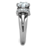 TK1757 - Stainless Steel Ring High polished (no plating) Women AAA Grade CZ Clear