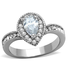TK1759 - Stainless Steel Ring High polished (no plating) Women AAA Grade CZ Clear
