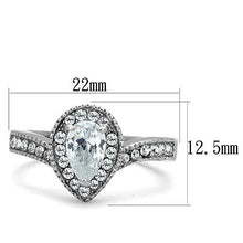 TK1759 - Stainless Steel Ring High polished (no plating) Women AAA Grade CZ Clear