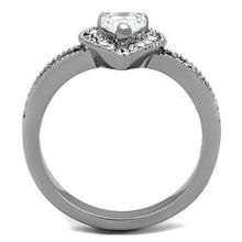 TK1759 - Stainless Steel Ring High polished (no plating) Women AAA Grade CZ Clear