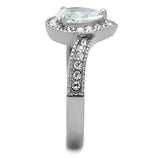 TK1759 - Stainless Steel Ring High polished (no plating) Women AAA Grade CZ Clear