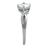 TK1761 - Stainless Steel Ring High polished (no plating) Women AAA Grade CZ Clear
