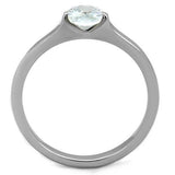 TK1762 - Stainless Steel Ring High polished (no plating) Women AAA Grade CZ Clear