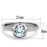 TK1763 - Stainless Steel Ring High polished (no plating) Women AAA Grade CZ Clear