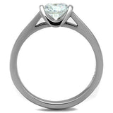 TK1763 - Stainless Steel Ring High polished (no plating) Women AAA Grade CZ Clear
