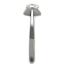 TK1763 - Stainless Steel Ring High polished (no plating) Women AAA Grade CZ Clear